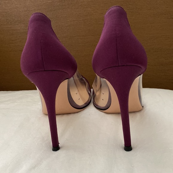 Gianvito Rossi Purple Plexi Pumps - Picture 4 of 6